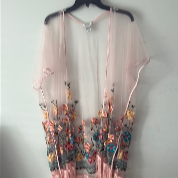 Haute Hippie Other - Haute Hippie Sheer Kimono with Pink Trim
